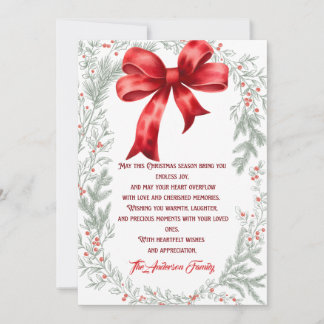 Tarjeta Festiva Navidades de invierno de color agua elegante rojo