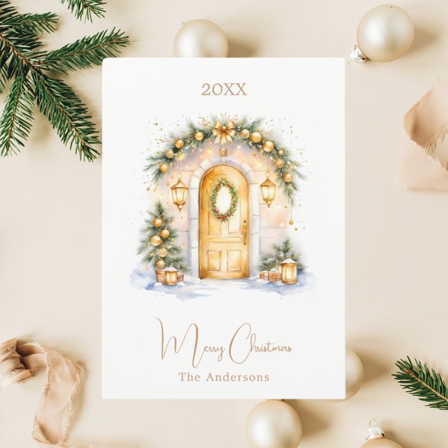 Tarjeta Festiva Navidades de invierno de la puerta de entrada a ca (Subido por el creador)