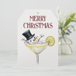 Tarjeta Festiva Navidades de invierno de Snowman Wine