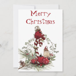 Tarjeta Festiva Navidades de invierno del Cardenal Rojo Chickadee 