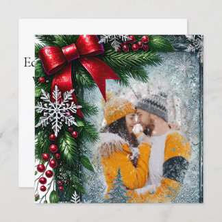 Tarjeta Festiva Navidades de invierno en la frontera de siempre ve