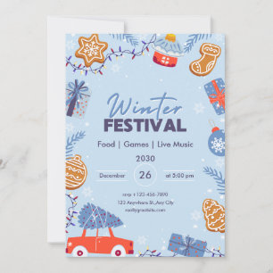 Tarjeta Festiva Navidades de invierno festivos iluminan la nieve d