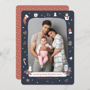 Tarjeta Festiva Navidades de invierno nórdicos foto de aldea de va