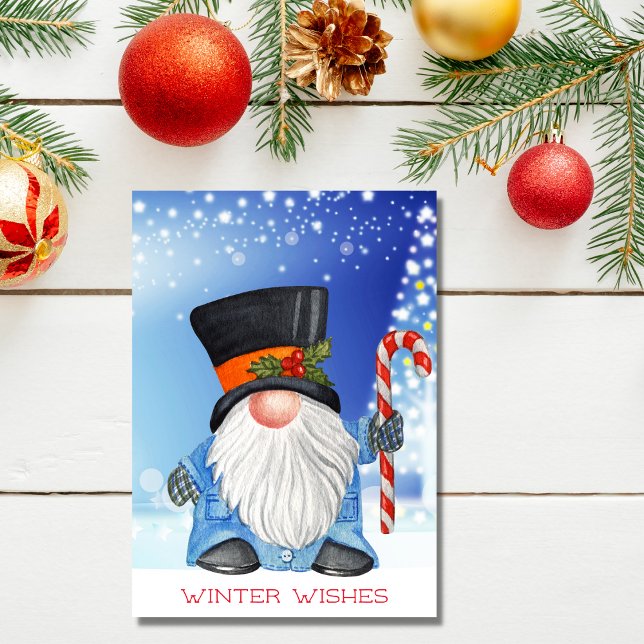 Tarjeta Festiva Navidades de invierno se vuelven azules y blancos (Subido por el creador)