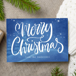 Tarjeta Festiva Navidades de invierno Snowy no foto