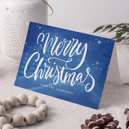 Tarjeta Festiva Navidades de invierno Snowy no foto