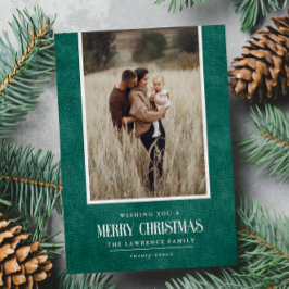 Tarjeta Festiva Navidades de invierno verdes de esmeralda rusa con