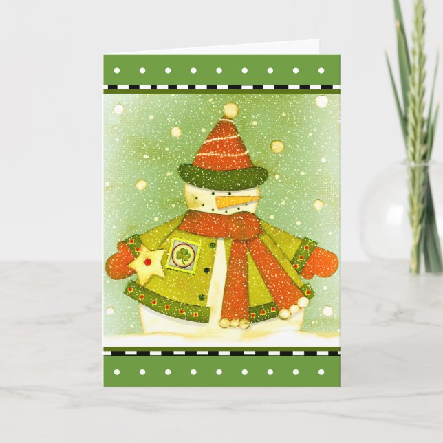 Tarjeta Festiva Navidades de Irlanda (Anverso)