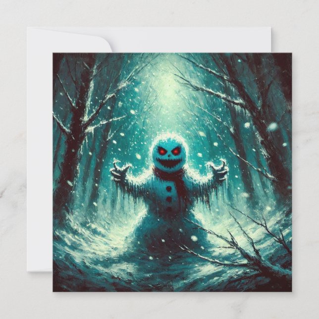 Tarjeta Festiva Navidades de Jack Frost Snowman (Anverso)