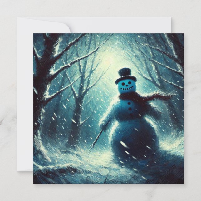 Tarjeta Festiva Navidades de Jack Frost Snowman (Anverso)