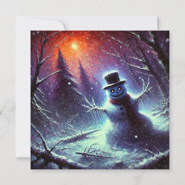 Tarjeta Festiva Navidades de Jack Frost Snowman (Anverso)