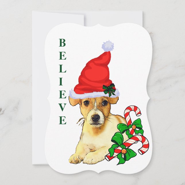 Tarjeta Festiva Navidades de Jack Russell Terrier (Anverso)