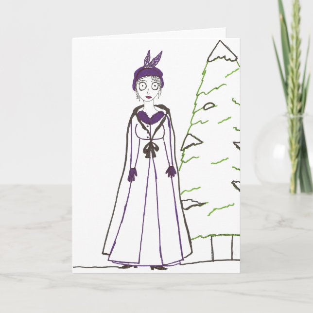 Tarjeta Festiva Navidades de Jane Austen (Anverso)