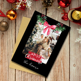 Tarjeta Festiva Navidades de jardineras fotográficas familiares pe