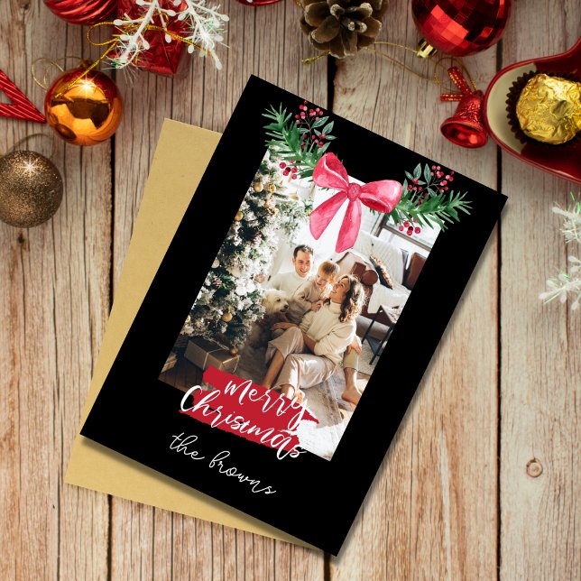 Tarjeta Festiva Navidades de jardineras fotográficas familiares pe (Subido por el creador)