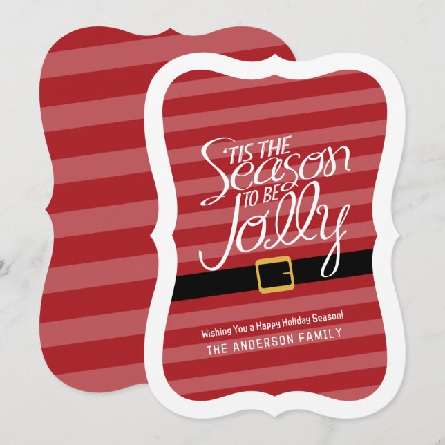 Tarjeta Festiva Navidades de Jolly Santa Claus Suit - No foto (Anverso / Reverso)
