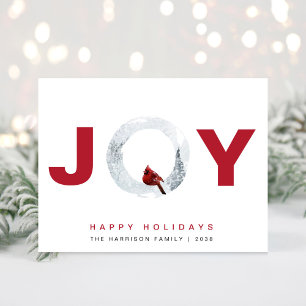 Tarjeta Festiva Navidades de Joy Cardinal Watercolor