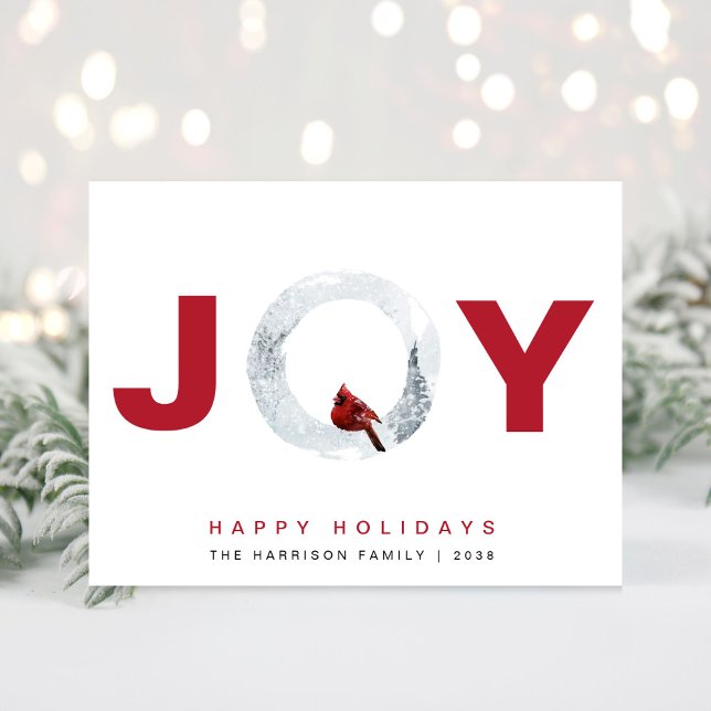 Tarjeta Festiva Navidades de Joy Cardinal Watercolor (Subido por el creador)