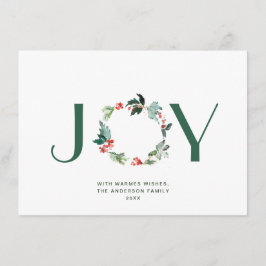 Tarjeta Festiva NAVIDADES de JOY Festive Holly Berry Wreath saludo