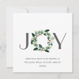 Tarjeta Festiva NAVIDADES de JOY Festive Holly Berry Wreath saludo