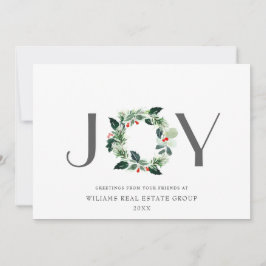 Tarjeta Festiva NAVIDADES de JOY Festive Holly Berry Wreath saludo