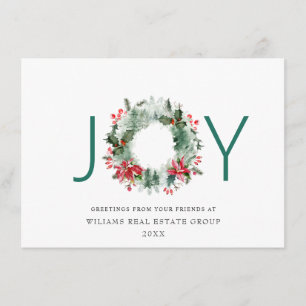 Tarjeta Festiva NAVIDADES de JOY Festive Holly Berry Wreath saludo