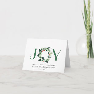 Tarjeta Festiva NAVIDADES de JOY Festive Holly Berry Wreath saludo
