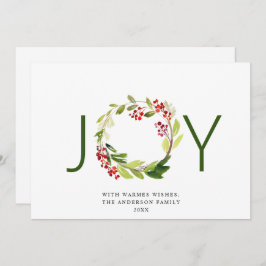 Tarjeta Festiva NAVIDADES de JOY Festive Holly Berry Wreath saludo