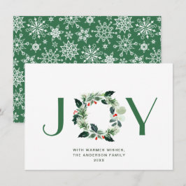 Tarjeta Festiva NAVIDADES de JOY Festive Holly Berry Wreath saludo