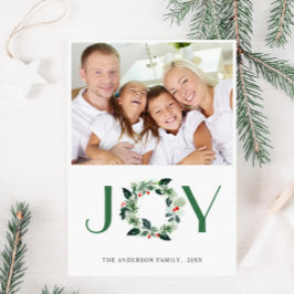 Tarjeta Festiva NAVIDADES de JOY Festive Holly Wreath