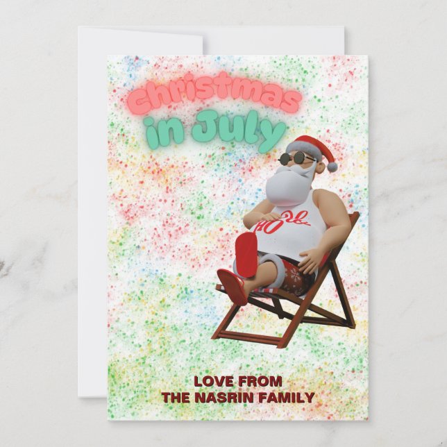 Tarjeta Festiva Navidades de Julio Santa (Anverso)