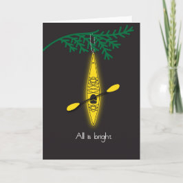 Tarjeta Festiva navidades de kayak: "Todo es brillante"