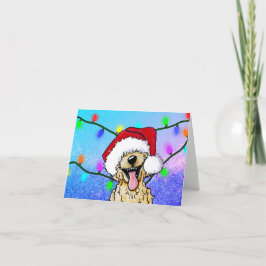 Tarjeta Festiva Navidades de KiniArt Goldendoodle