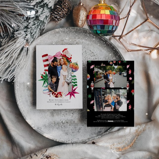 Tarjeta Festiva Navidades de Kitsch | Marco de vacaciones retro (Subido por el creador)