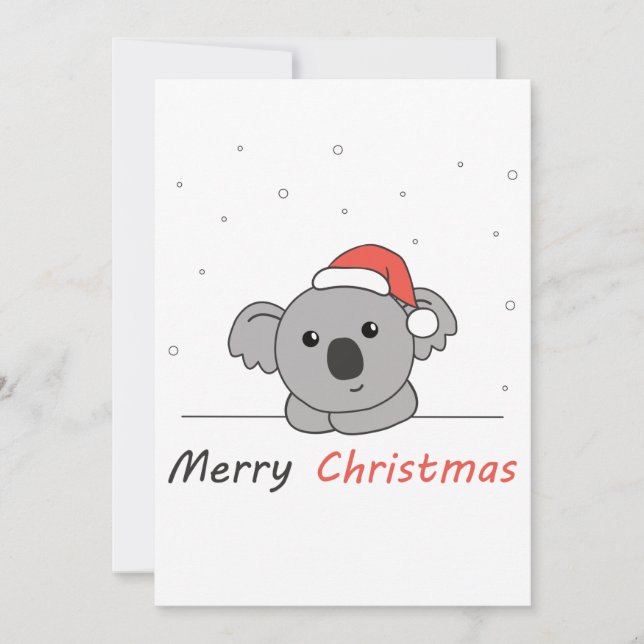 Tarjeta Festiva Navidades de Koala Nieve Animales De Invierno Koal (Anverso)