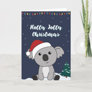 Tarjeta Festiva Navidades de Koala Nieve Animales de Invierno Koal