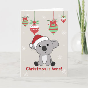Tarjeta Festiva Navidades de Koala Nieve Animales de Invierno Koal
