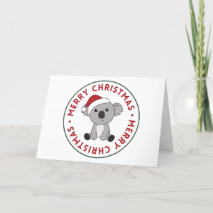 Tarjeta Festiva Navidades de Koala Nieve Animales de Invierno Koal