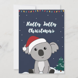 Tarjeta Festiva Navidades de Koala Nieve Animales de Invierno Koal