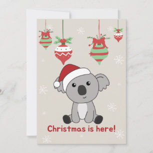 Tarjeta Festiva Navidades de Koala Nieve Animales de Invierno Koal