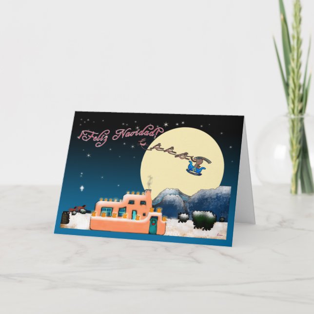 Tarjeta Festiva Navidades de Kokopelli (Anverso)