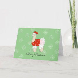 Tarjeta Festiva Navidades de la Ballerina Llama Snowflakes