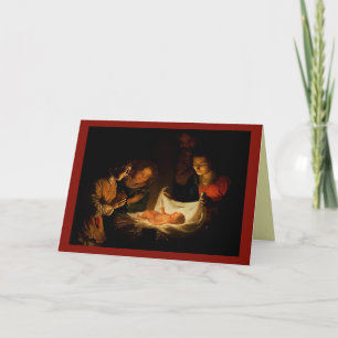 Tarjeta Festiva Navidades de la bella escena de la Natividad Tarje