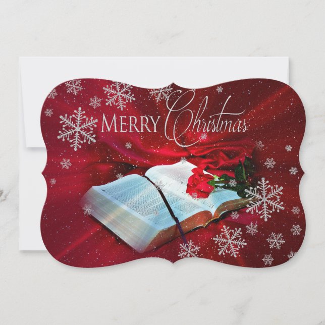 Tarjeta Festiva Navidades de la Biblia Cristiana (Anverso)