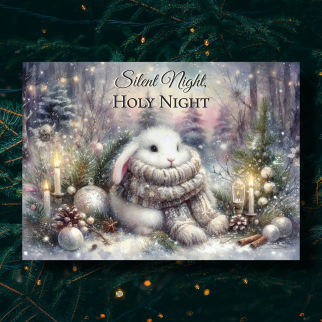 Tarjeta Festiva Navidades de la Biblia KJV de Conejo Cute Noche Si (Subido por el creador)