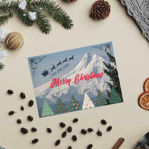 Tarjeta Festiva Navidades de la Caperucita de Nieve Cubierta