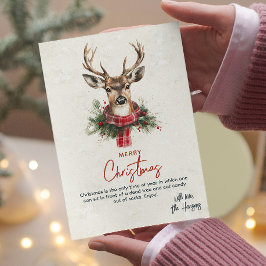 Tarjeta Festiva Navidades de la ciénaga roja de renos y Personaliz