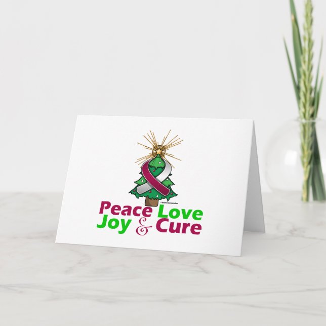 Tarjeta Festiva Navidades de la cinta blanca y borgoña paz amor, a (Anverso)
