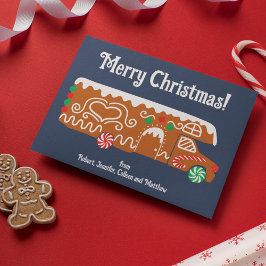Tarjeta Festiva Navidades de la clase C de caravana Gingerbread RV
