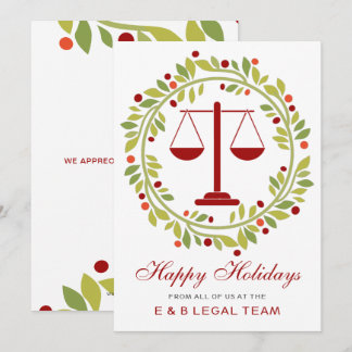 Tarjeta Festiva Navidades de la compañía de abogados Red Justice S